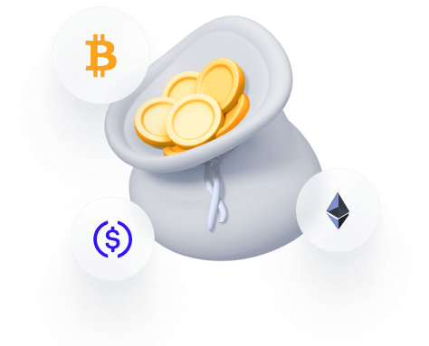 bolsa con criptomonedas